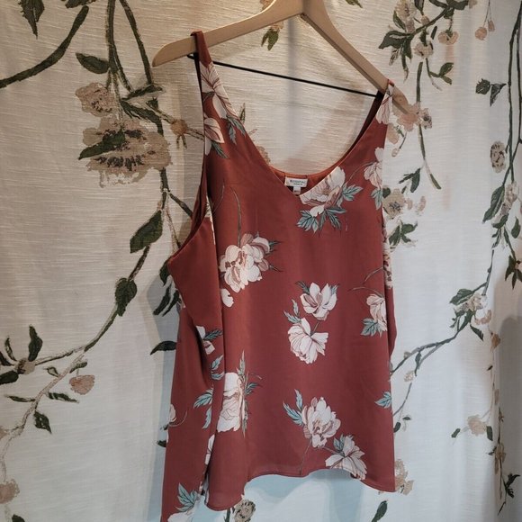 R Essentials Sleeveless Rose Pink Floral Blouse Women's XXL - Picture 7 of 12